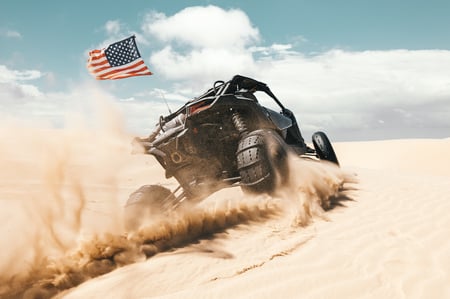 Dune Buggy with American Flag